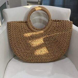 Express Tan Woven Handbag